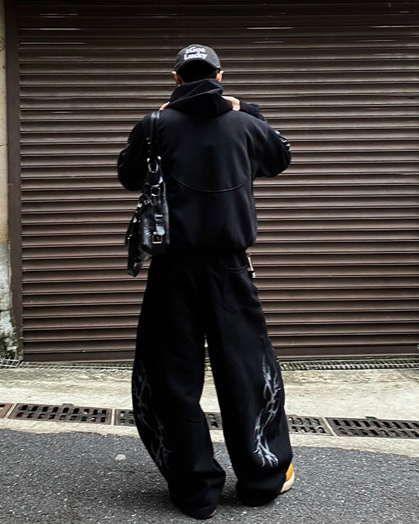 トライバルプリントワイドスウェットパンツ znk000145