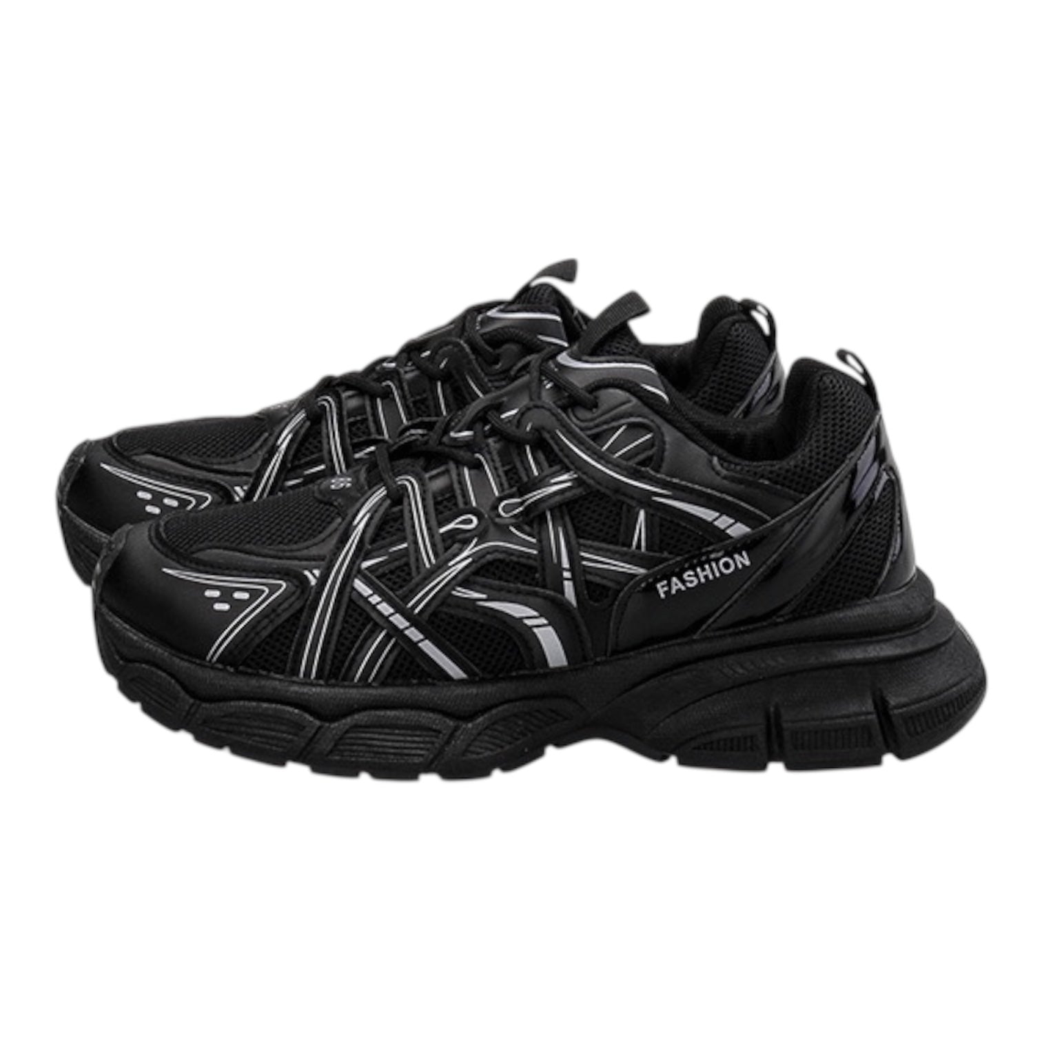 Black Chunky Tech Sneakers znk000278