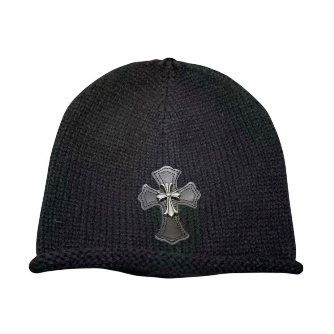 Gothic Metal Cross Knit Beanie znk000254
