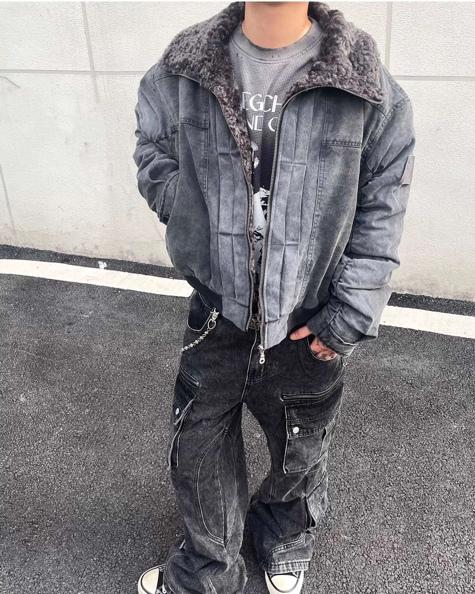 ウォッシュデニムボンバージャケット znk000170