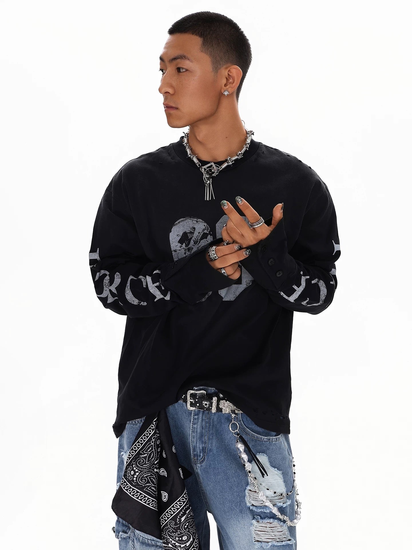 Grunge Style Long Sleeve T-Shirt znk000220