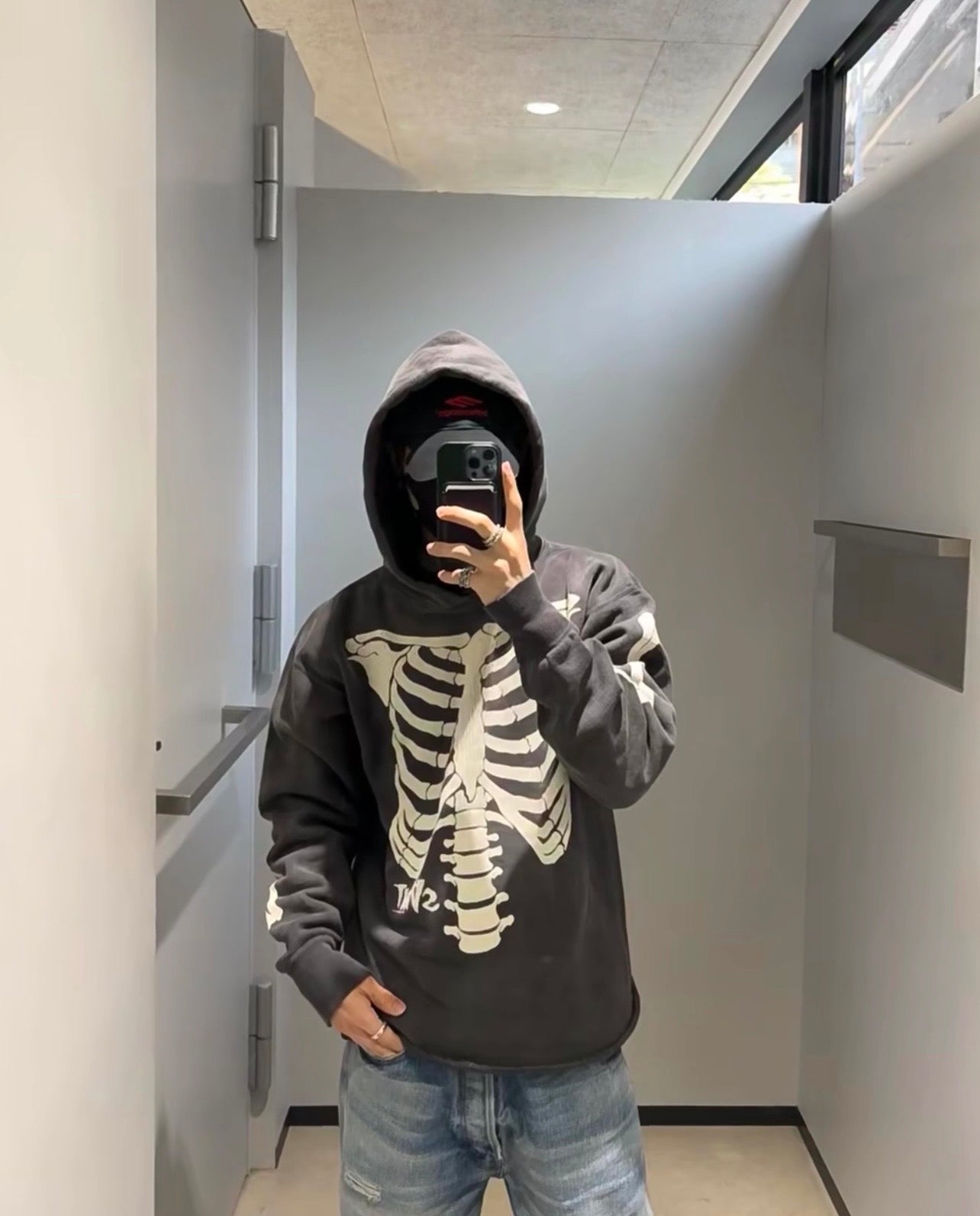 リブケージデザインダメージパーカー znk000042