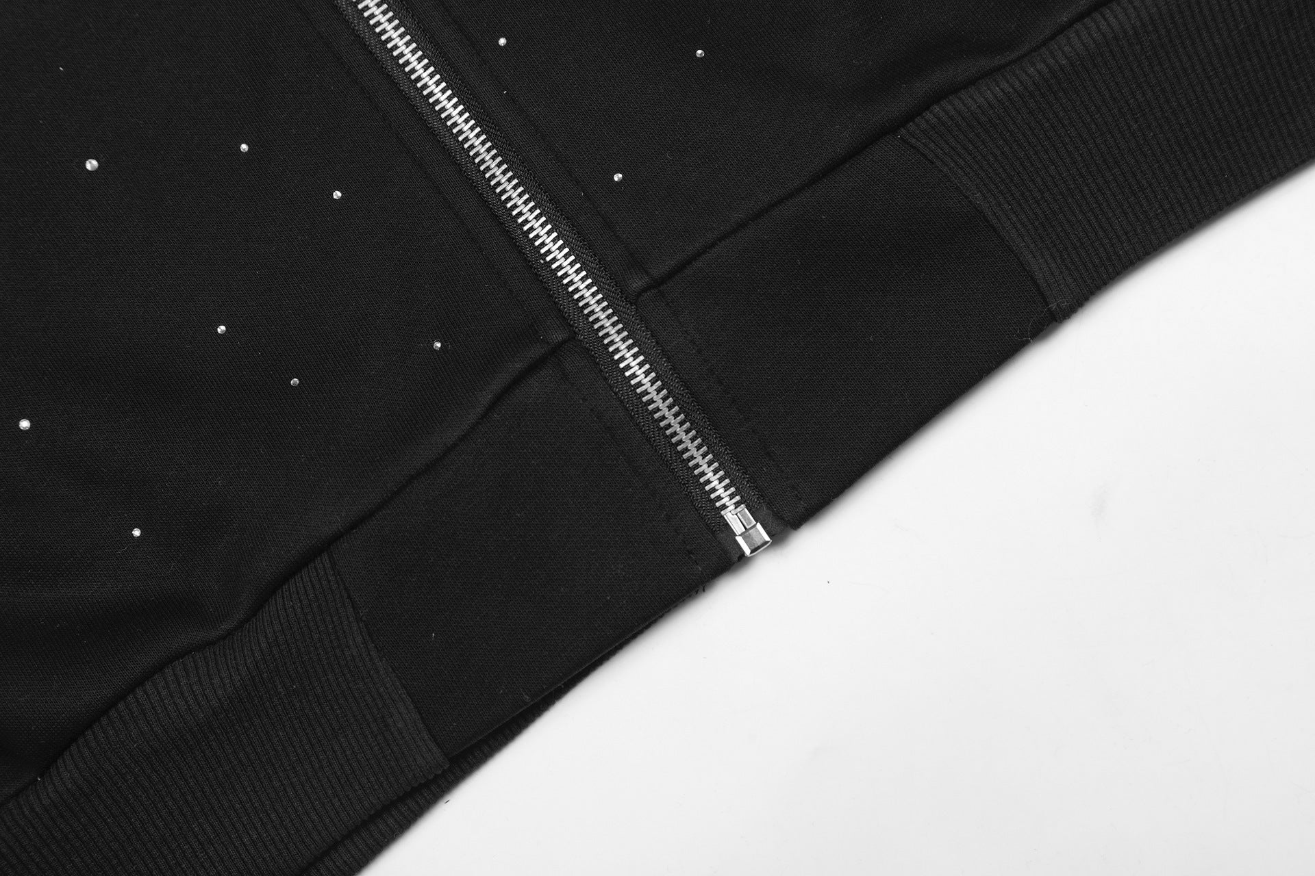 Rhinestone Cross Zip-Up Hoodie znk000241