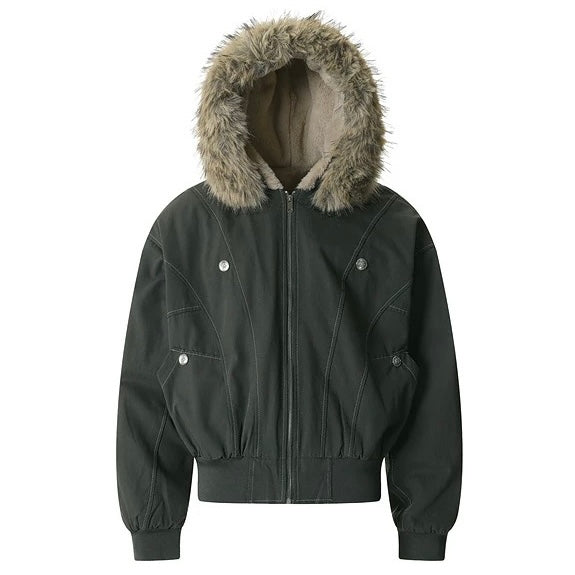 ファーフードボンバージャケット znk000099