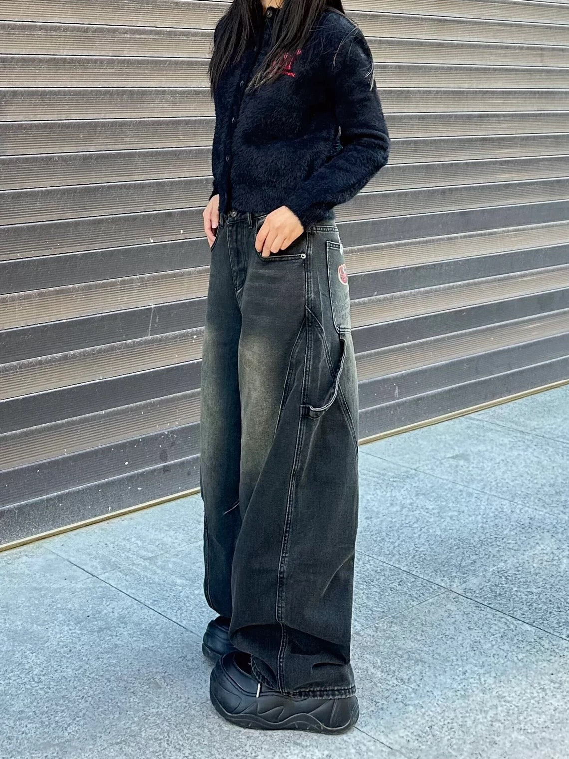 バックロゴ ワイドデニム znk000104