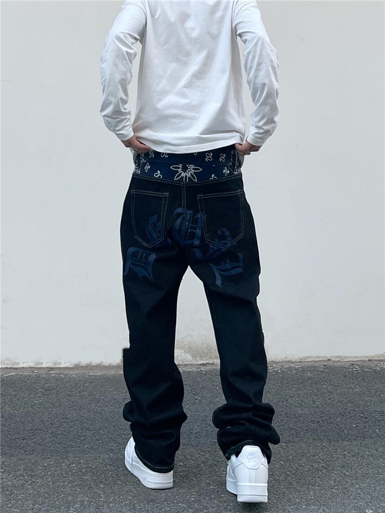 バンダナデザインデニムパンツ znk000043