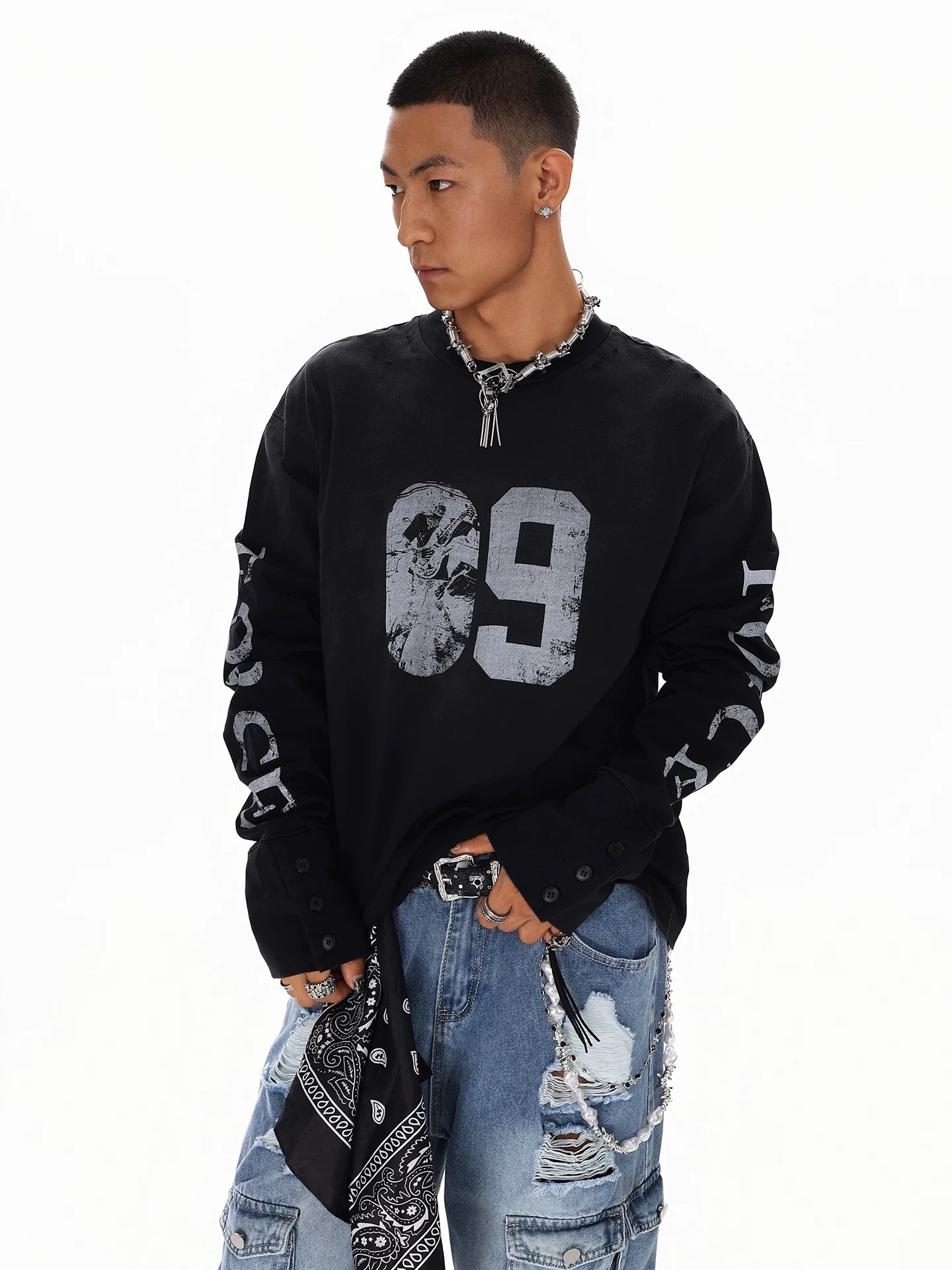 Grunge Style Long Sleeve T-Shirt znk000220