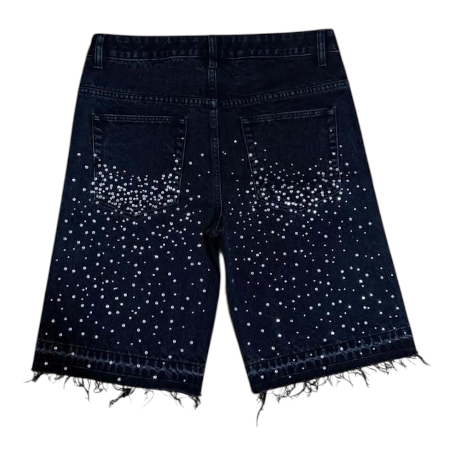 Rhinestone Cross Denim Shorts znk000242