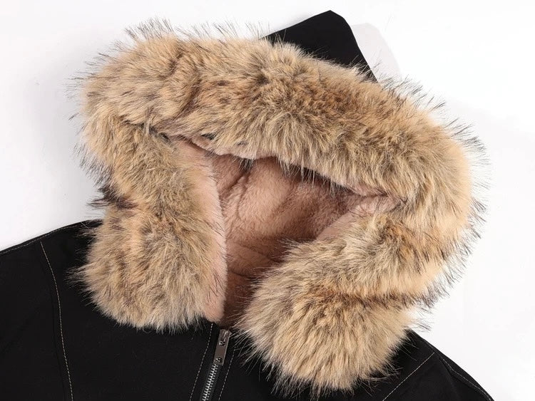 ファーフードボンバージャケット znk000099