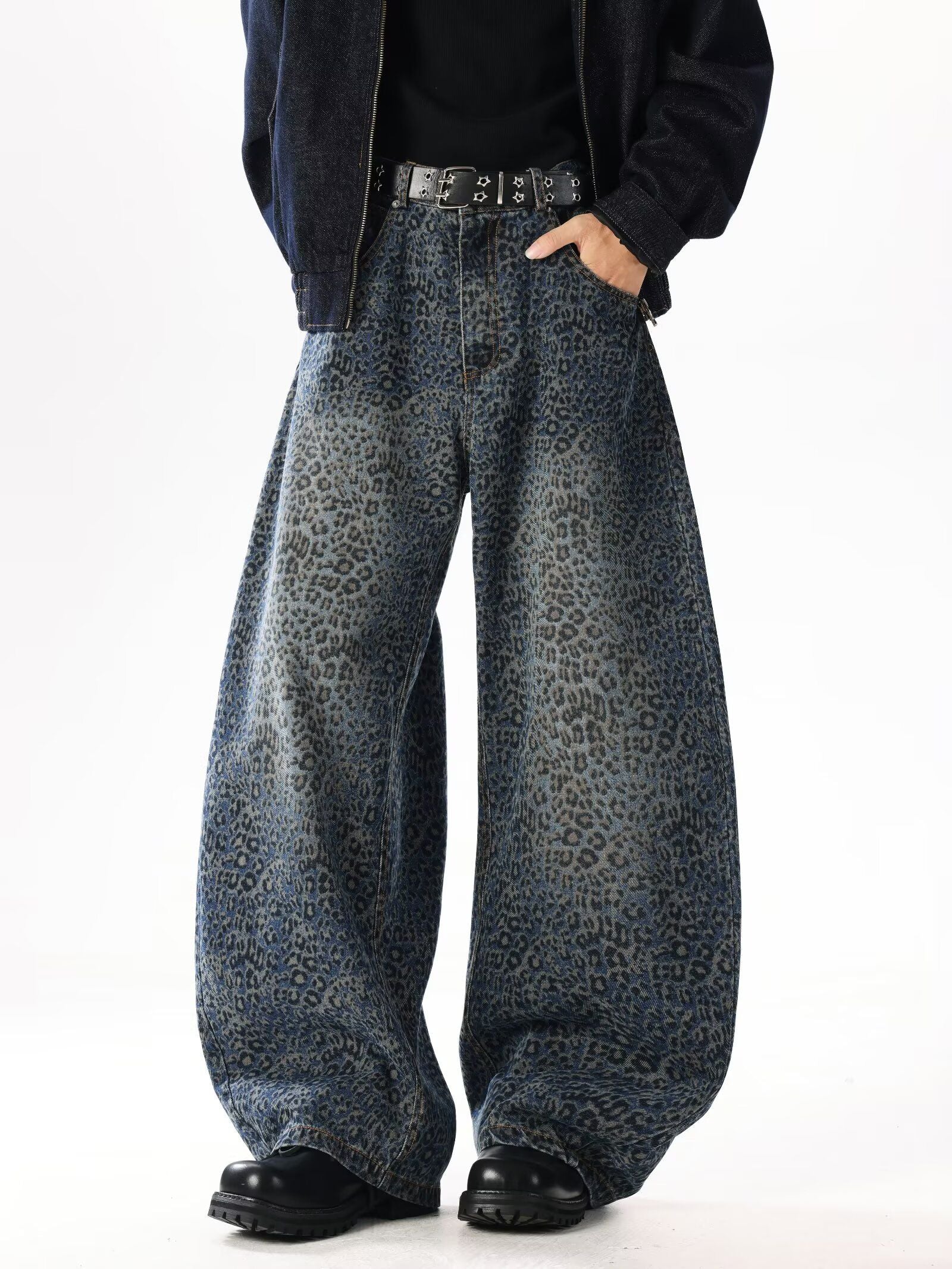 レオパードワイドデニムパンツ znk000143