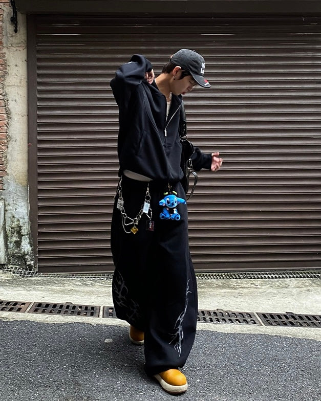 トライバルプリントワイドスウェットパンツ znk000145