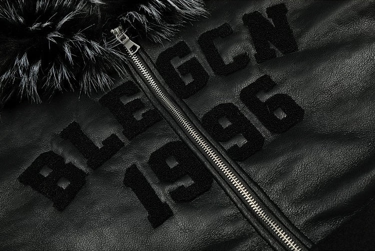 フェイクレザーフーディジャケット znk000069