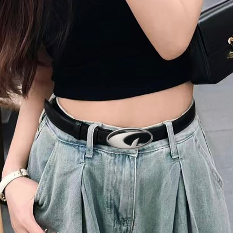 ブラックバックル シンプルレザーベルト SS-000679