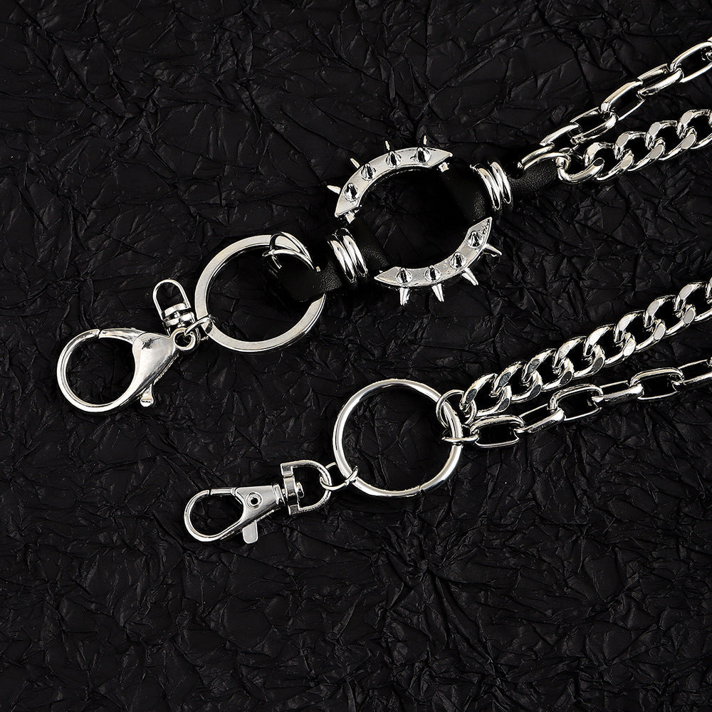 スパイクデザイン 2連ウォレットチェーン SS-000464