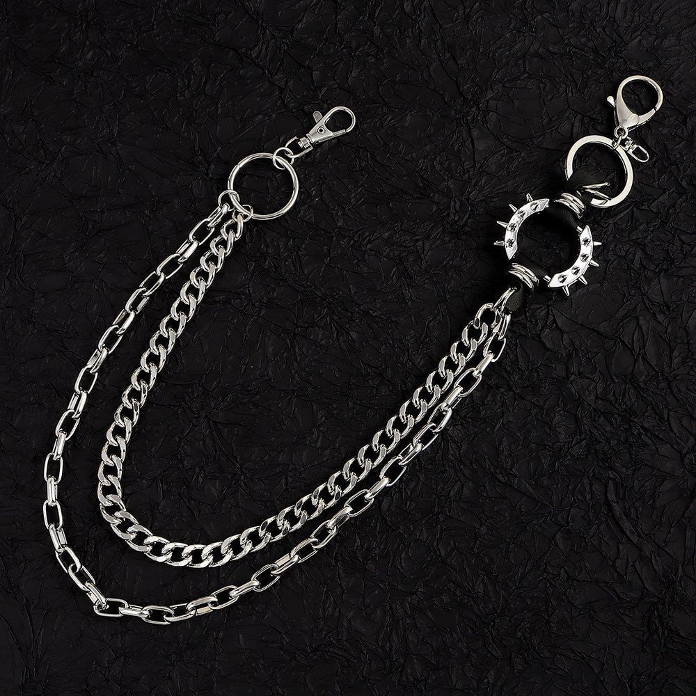 スパイクデザイン 2連ウォレットチェーン SS-000464