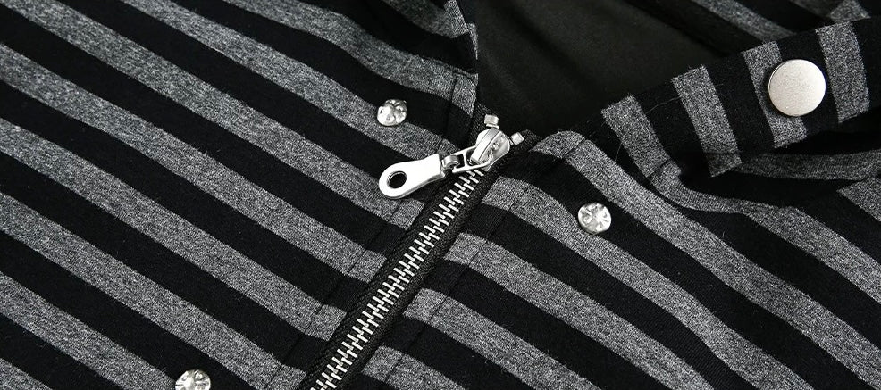 ファー付きボーダーフーデッドブルゾン znk000166