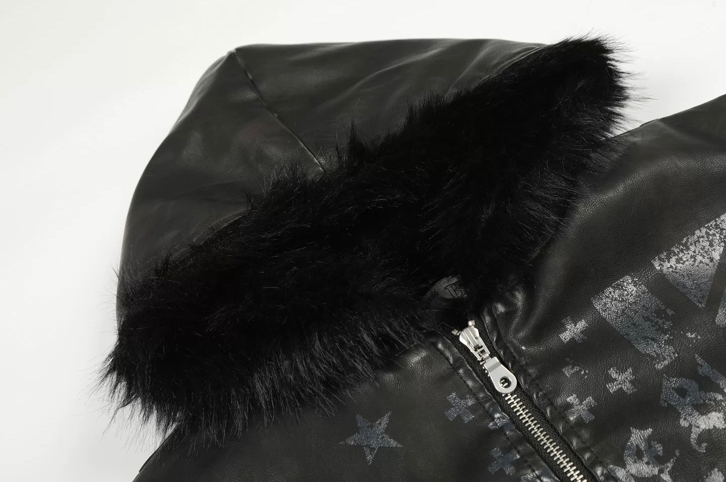 レザー ファーフーディージャケット　znk000004