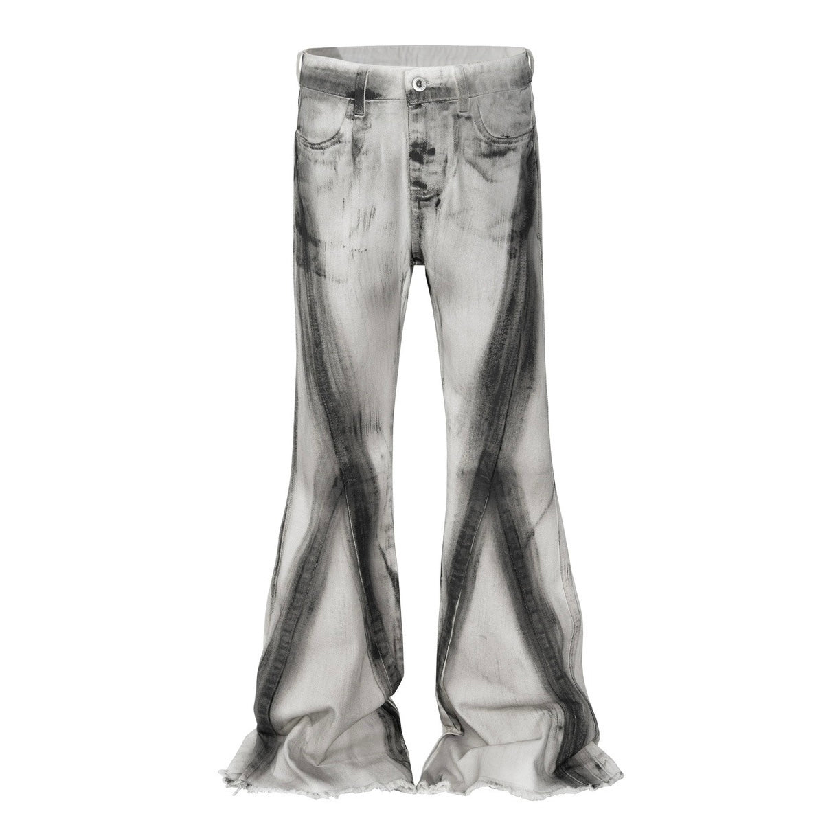 Bleached Flared Denim Pants znk000276