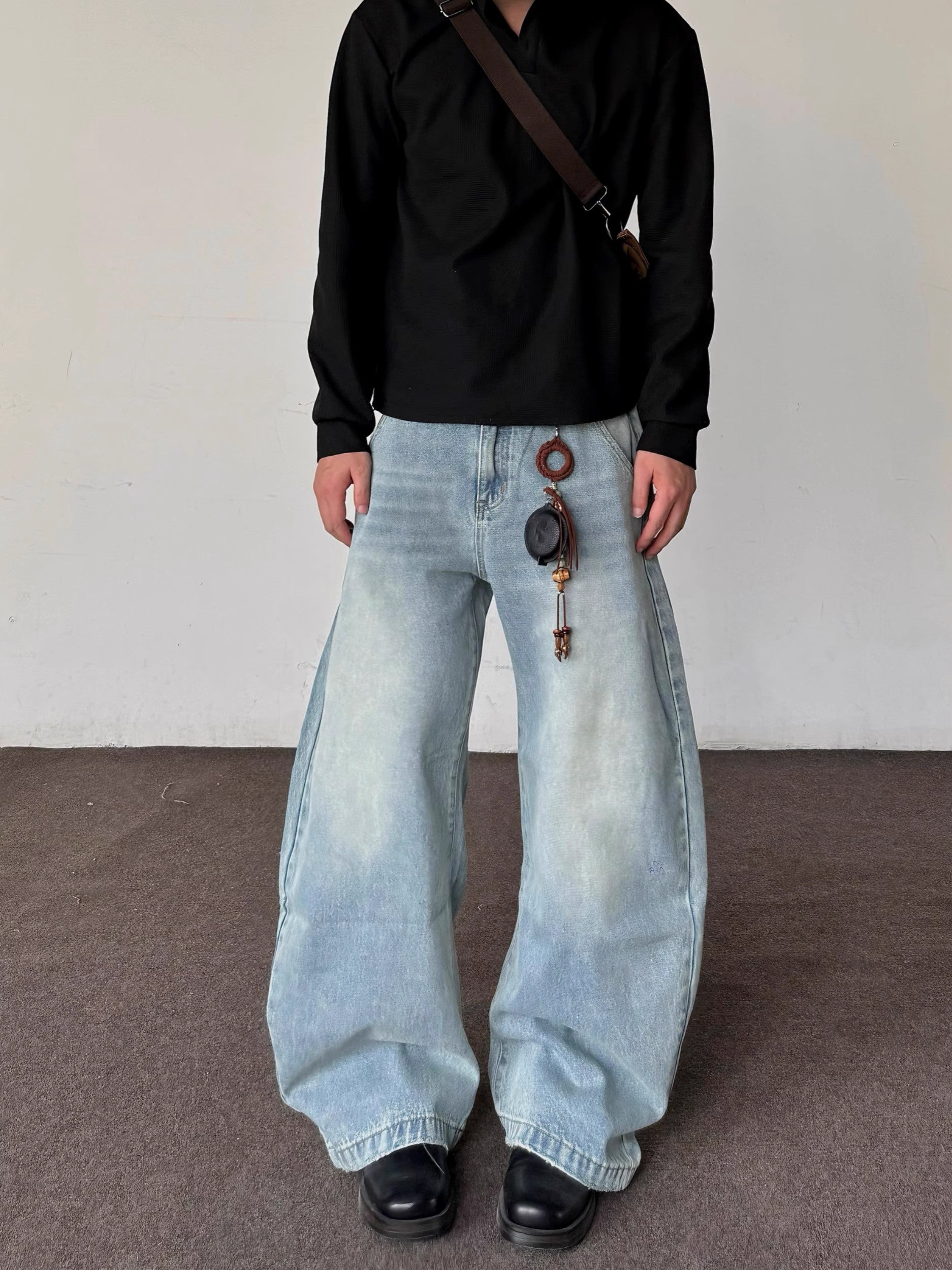 ライトブルーワイドデニムジーンズ znk000177