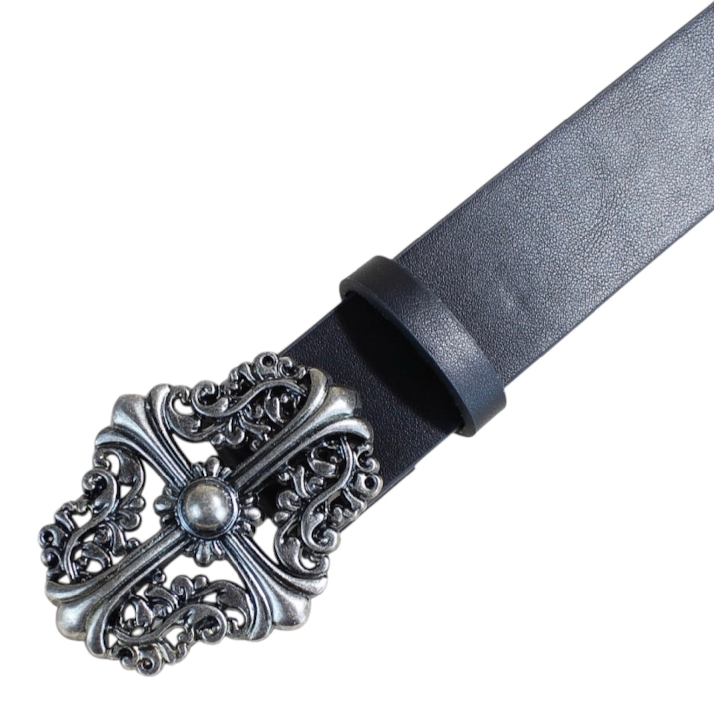 Studded Black Leather Cross Belt znk000238