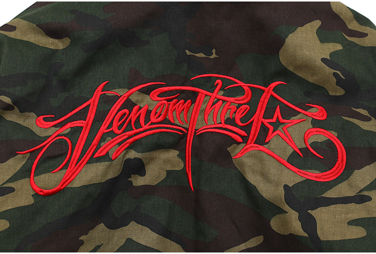 裏起毛ファー付き迷彩ボンバージャケット SS-000691