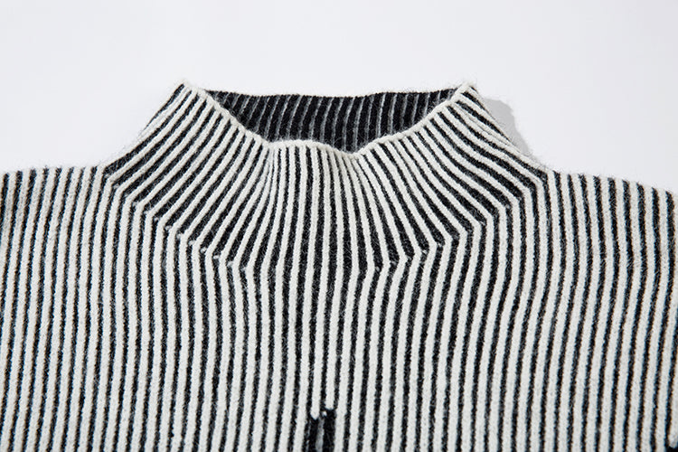 ミドルネックデザインニット znk000001