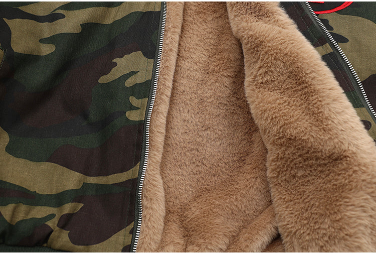 裏起毛ファー付き迷彩ボンバージャケット SS-000691