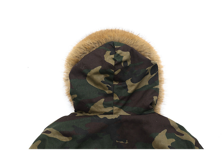 裏起毛ファー付き迷彩ボンバージャケット SS-000691