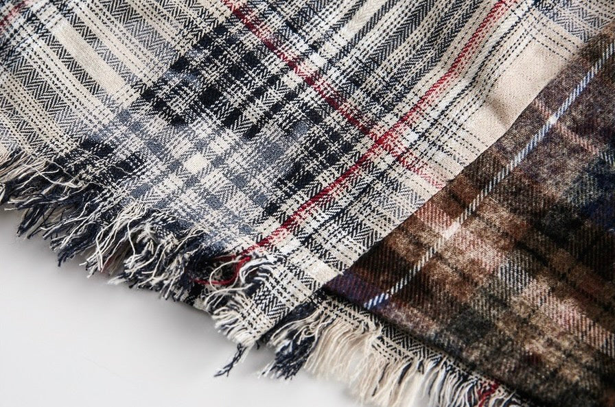 Distressed Patchwork Flannel Shirt znk000289