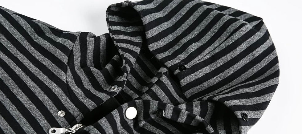 ファー付きボーダーフーデッドブルゾン znk000166