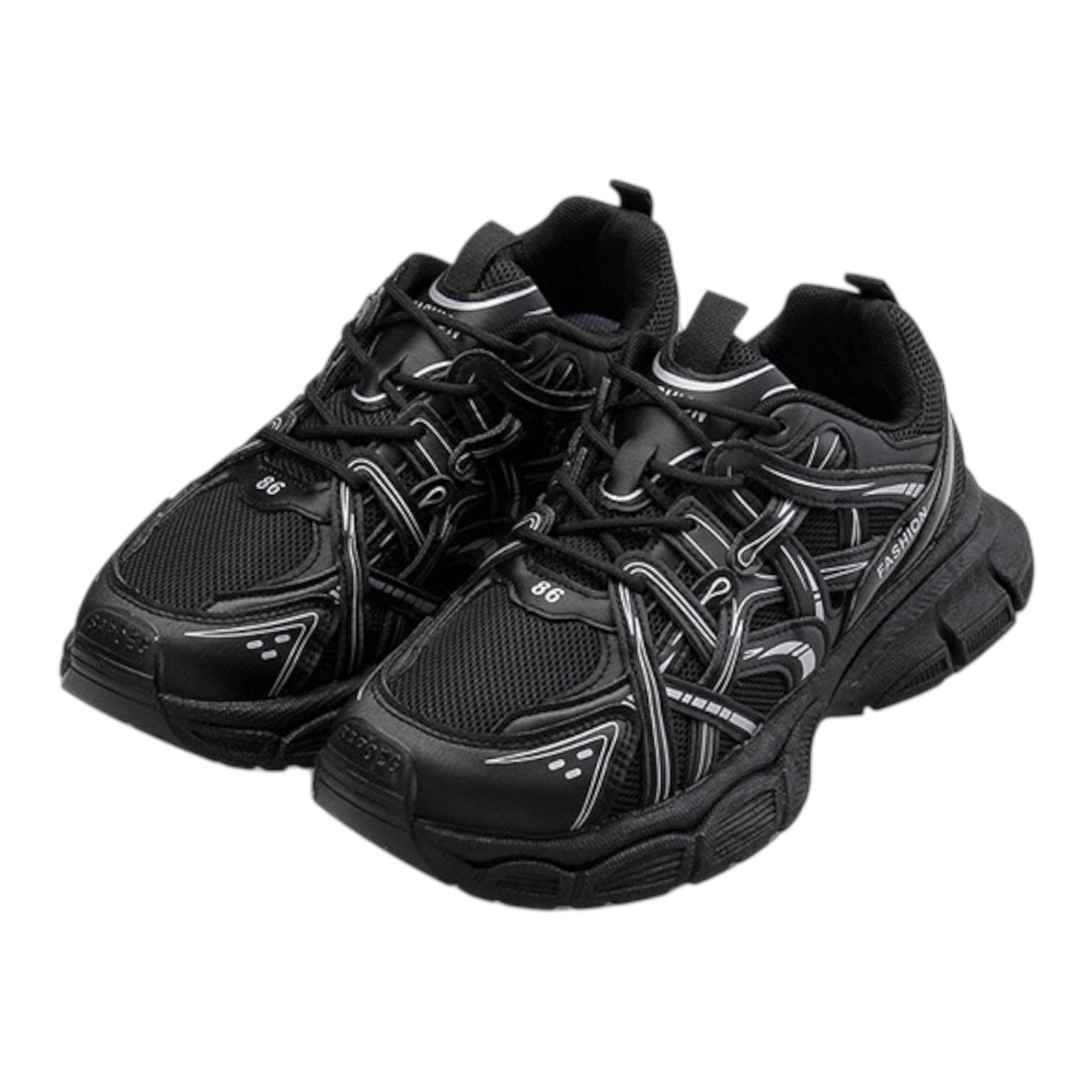 Black Chunky Tech Sneakers znk000278