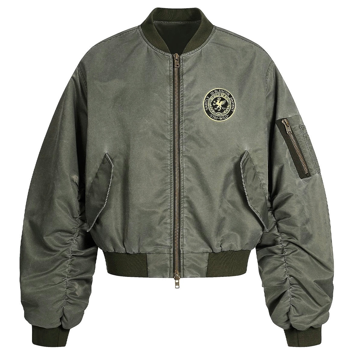 ワッペンロゴ MA-1ブルゾン znk000116