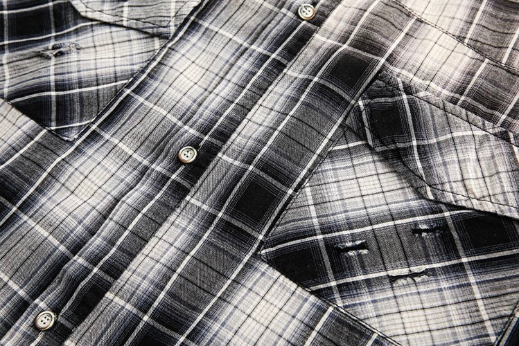 ダメージチェックシャツ znk000010