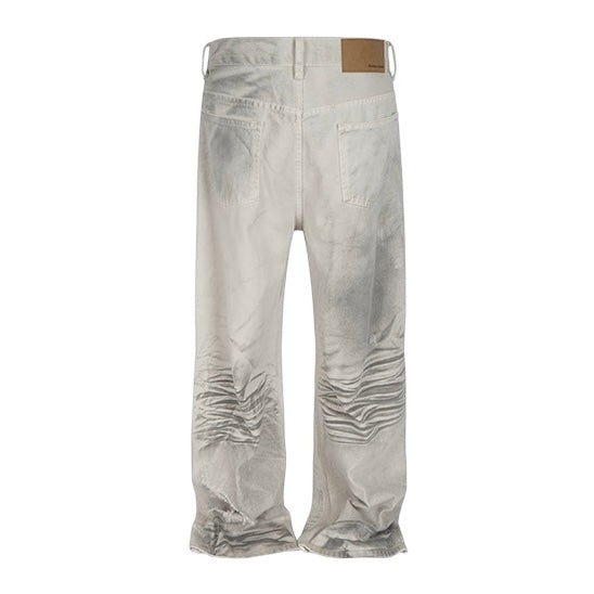 Wrinkled Wash Wide Denim Pants znk000290
