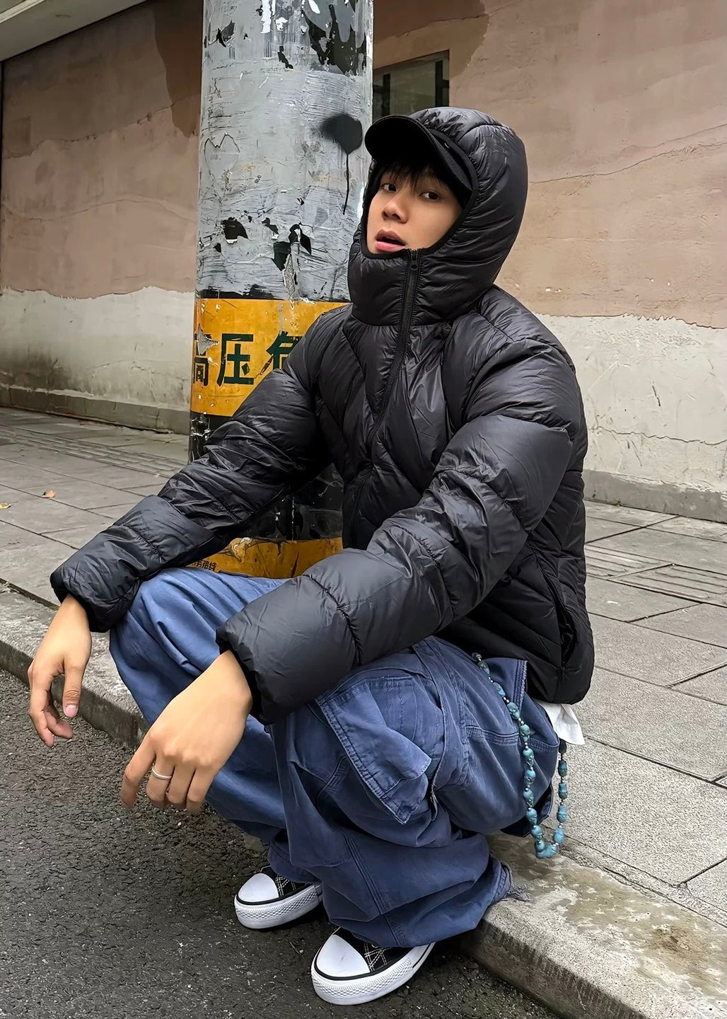 斜めジップフードジャケット znk000052