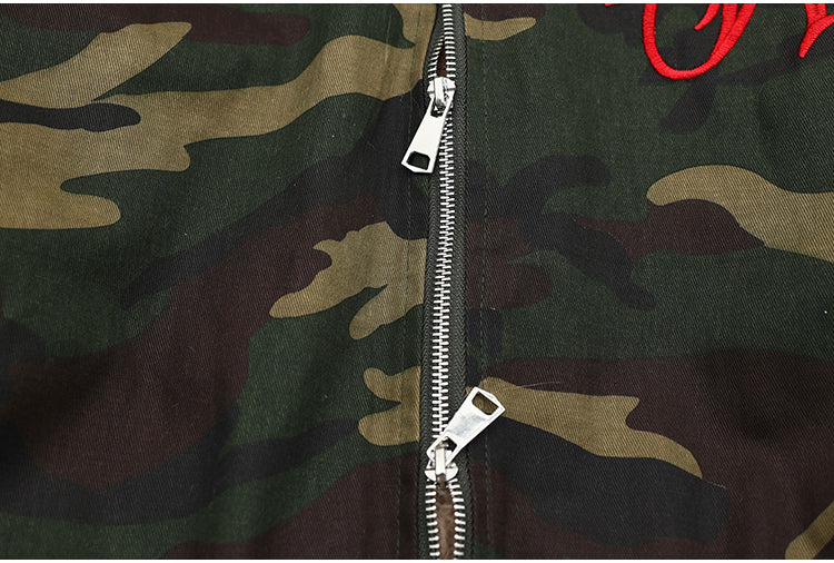 裏起毛ファー付き迷彩ボンバージャケット SS-000691