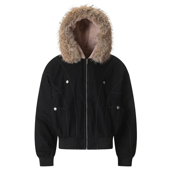 ファーフードボンバージャケット znk000099