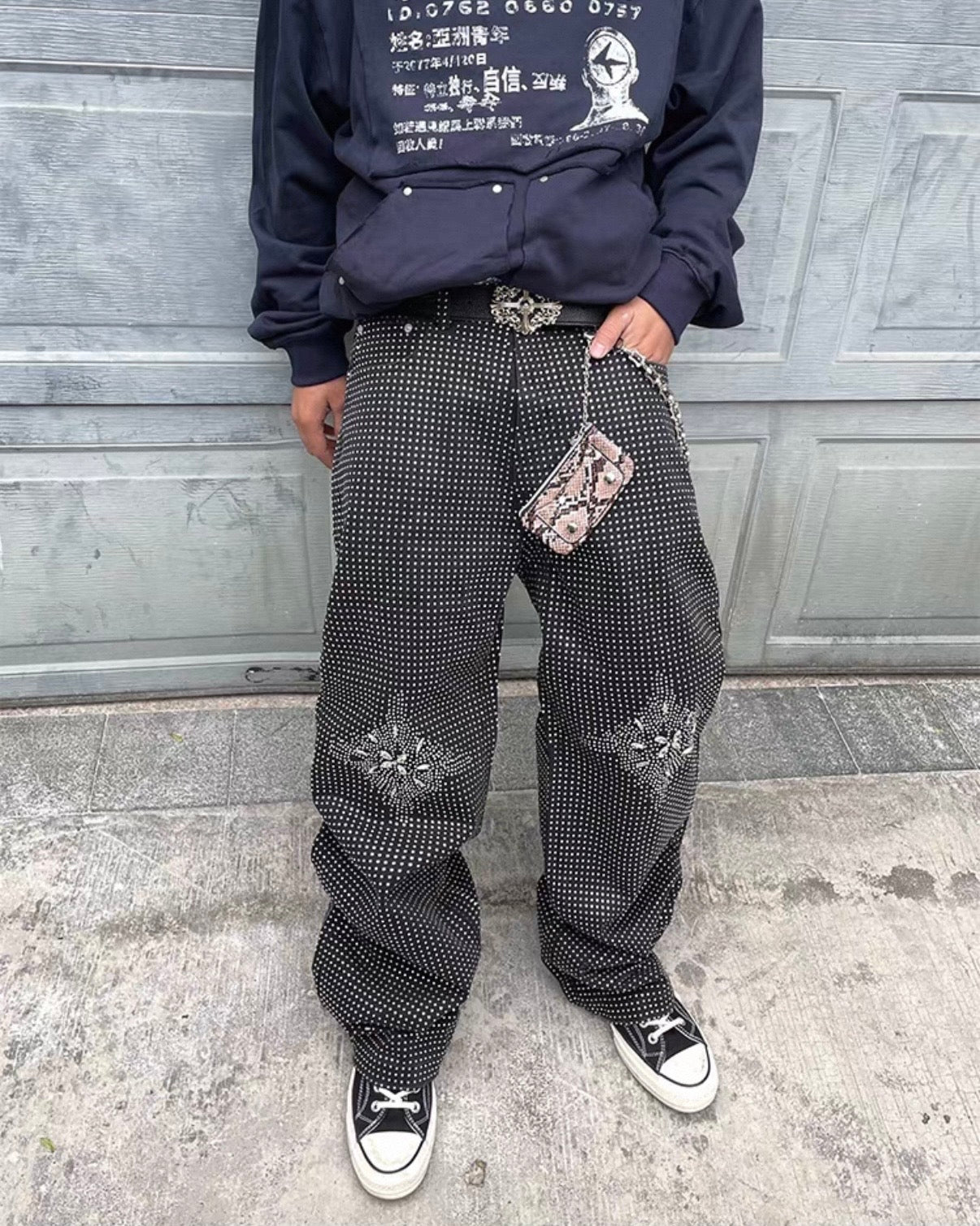 オーバードットデザインワイドデニム znk000092