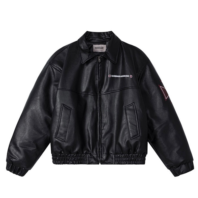 クロスエンブレムフェイクレザーブルゾン znk000066