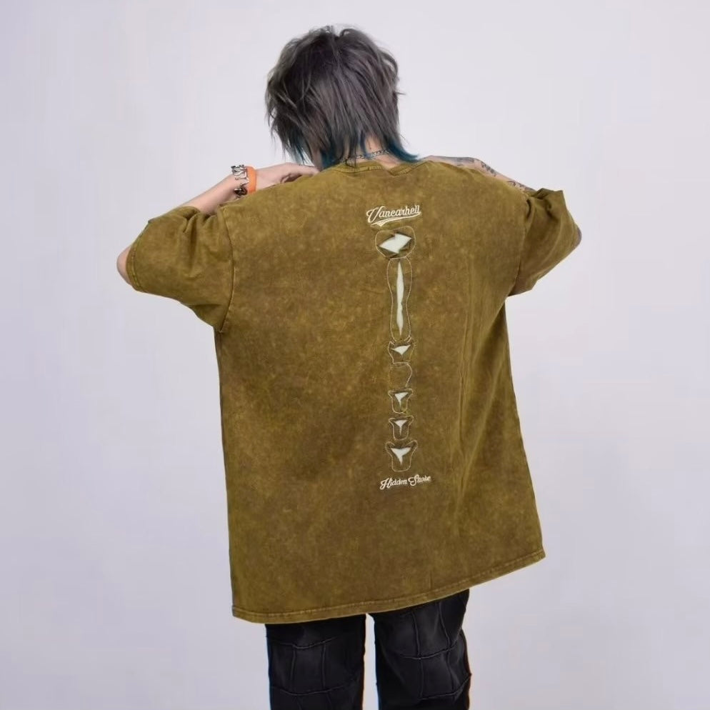 Ripped Skeleton Graphic T-Shirt znk000256