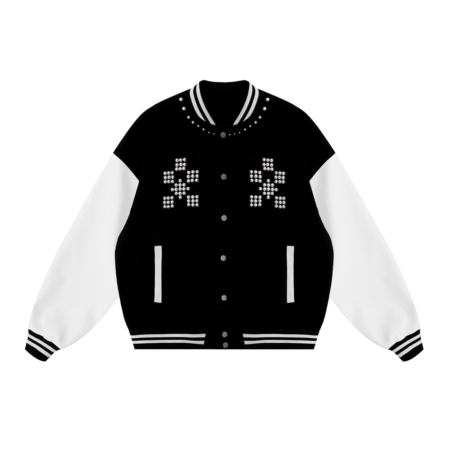 Studded Cross Varsity Jacket znk000272