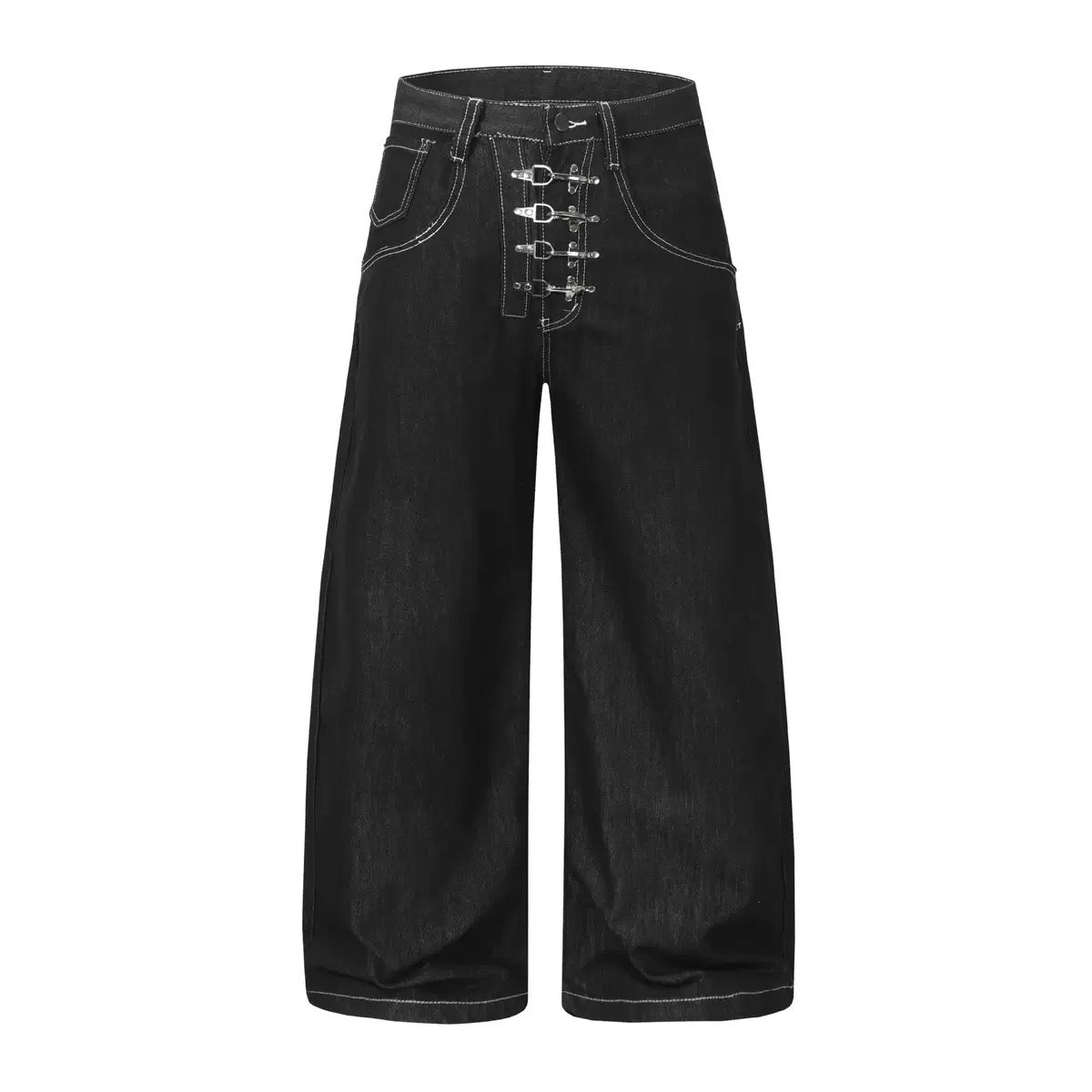 Buckle Wide Denim Pants znk000273