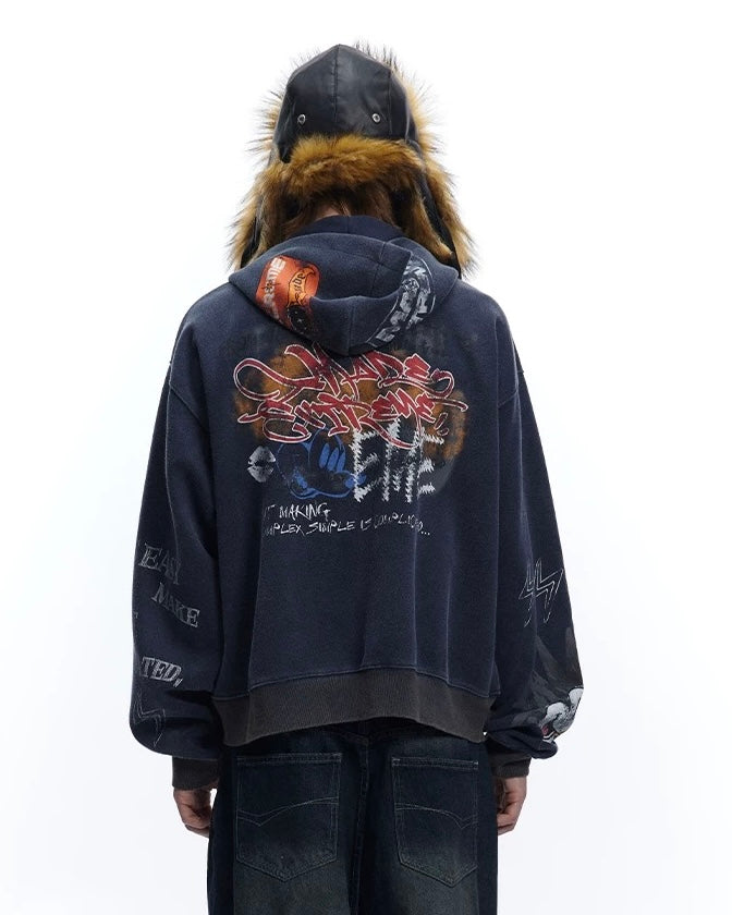 ペイントグラフィックジップパーカー znk000081