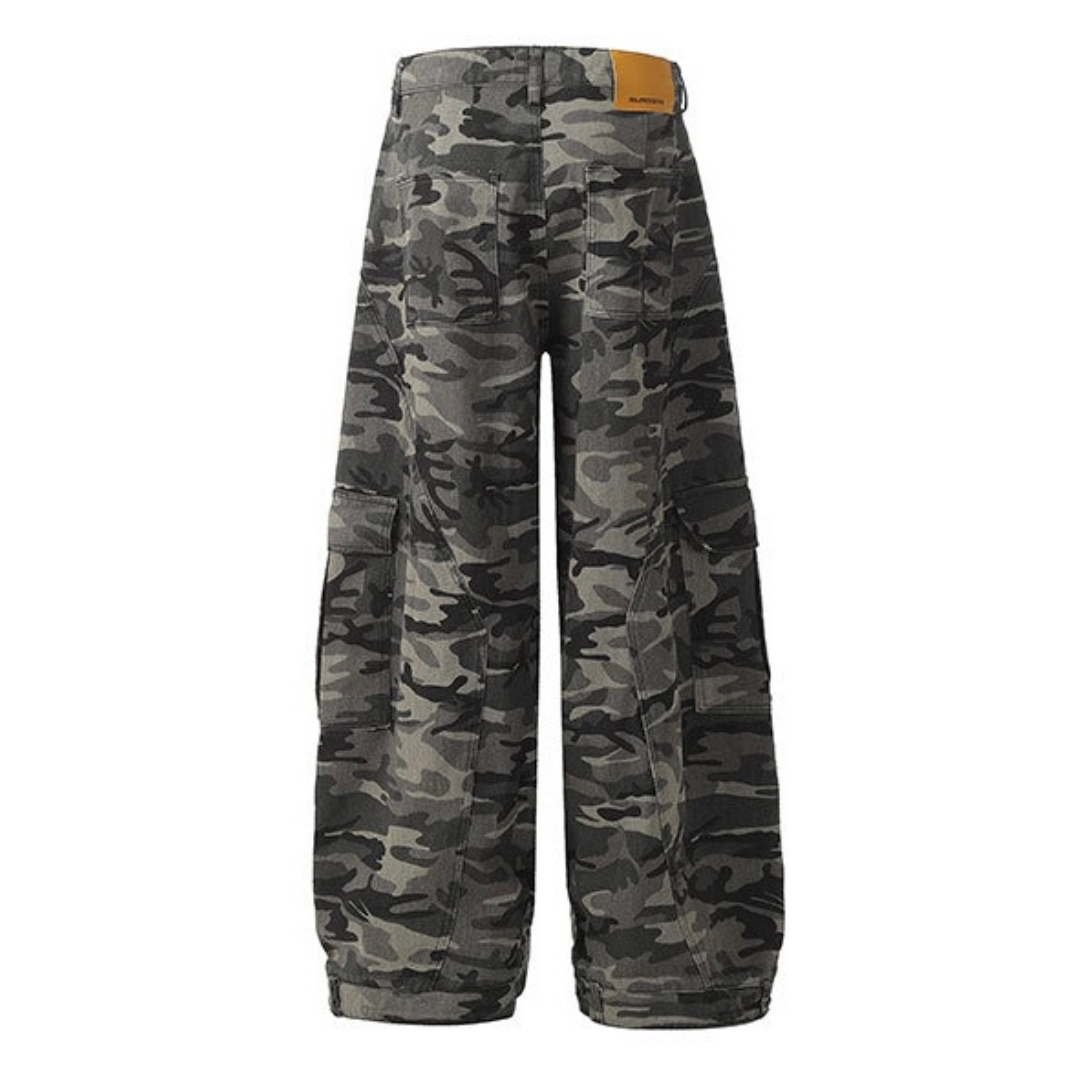 カモフラージュルーズカーゴパンツ ダボっとワイドシルエット SS-000332