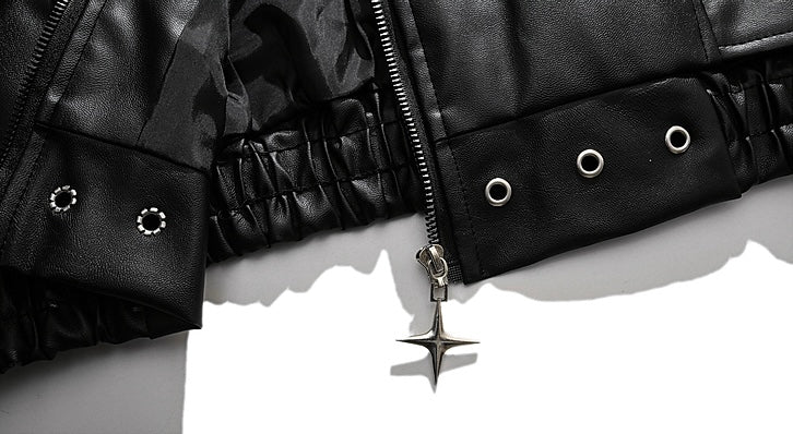 スターモチーフフェイクレザーブルゾン znk000123