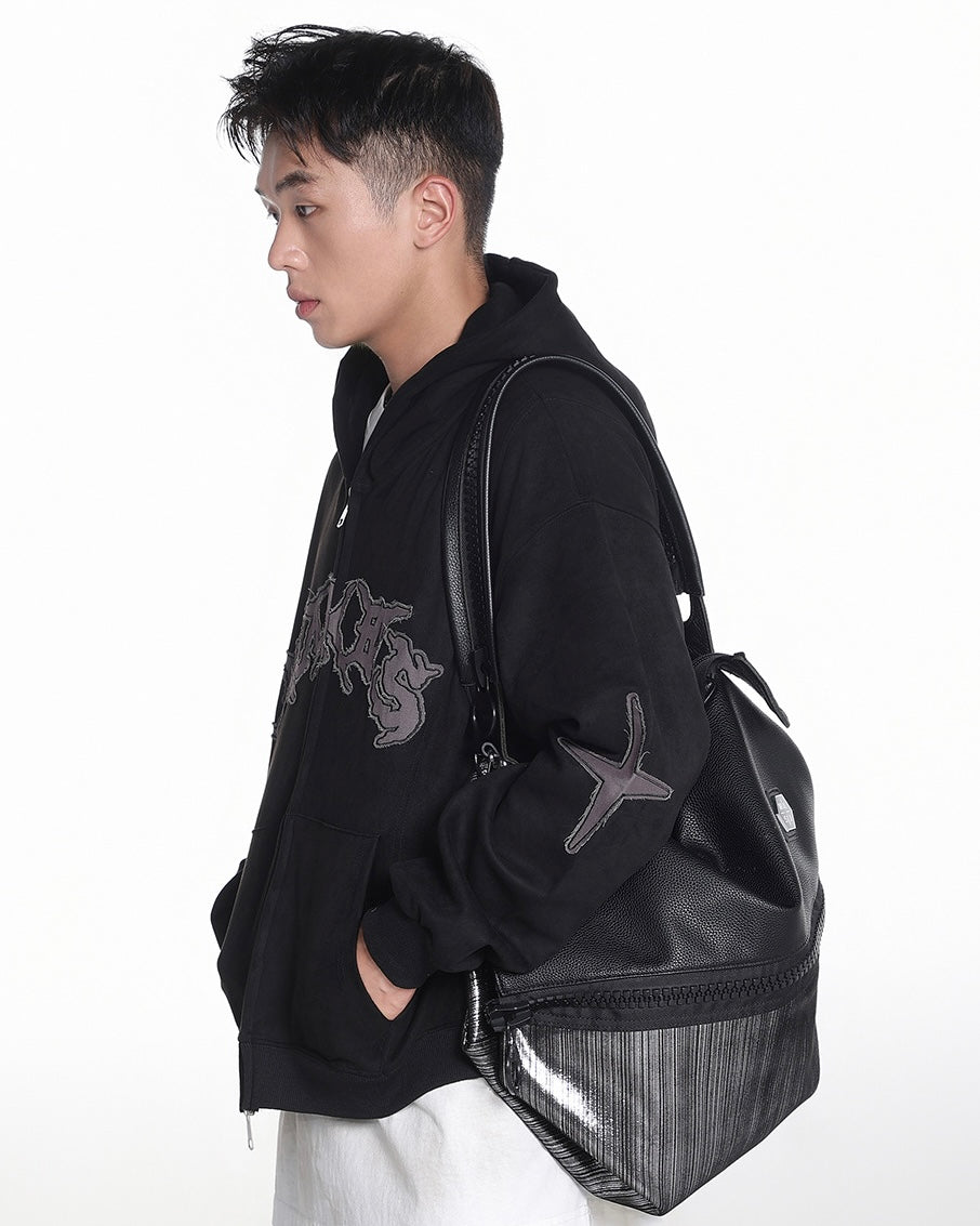 Graphic Washed Zip-Up Hoodie znk000204