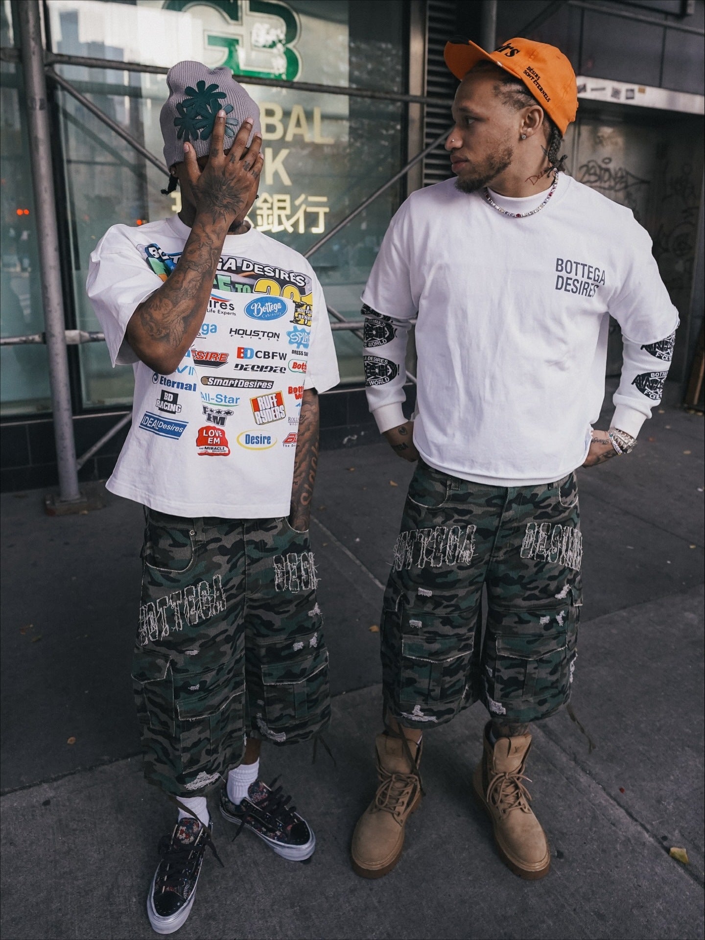 Camo Cargo Wide Shorts znk000281