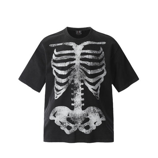 スケルトンプリントTシャツ ユニセックス オーバーサイズ ストリート系 SS-000333