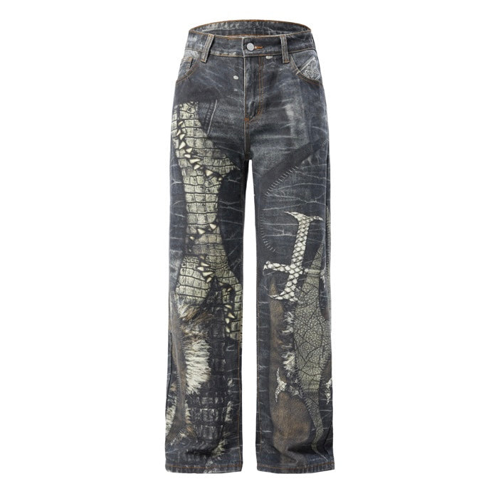 Reptile Skin Graphic Denim znk000230