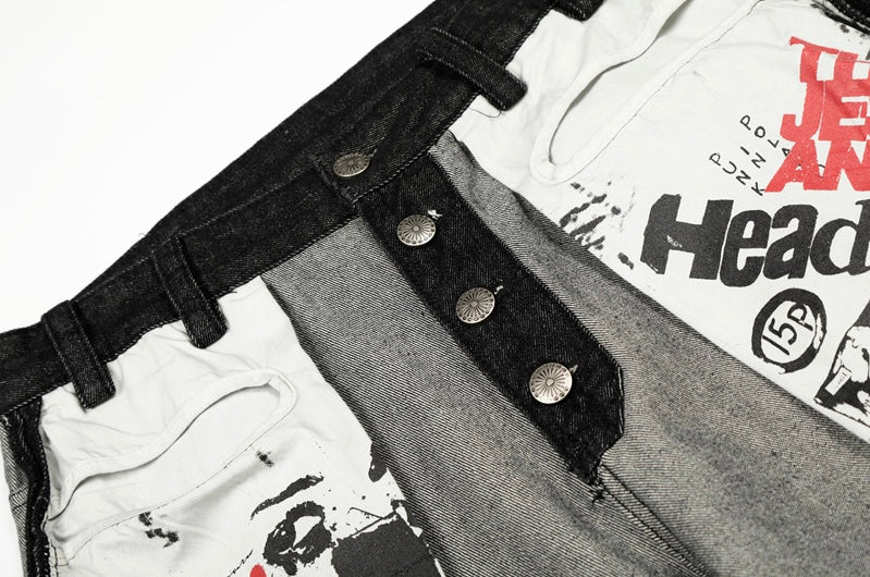 Dark Contrast Baggy Denim znk000287